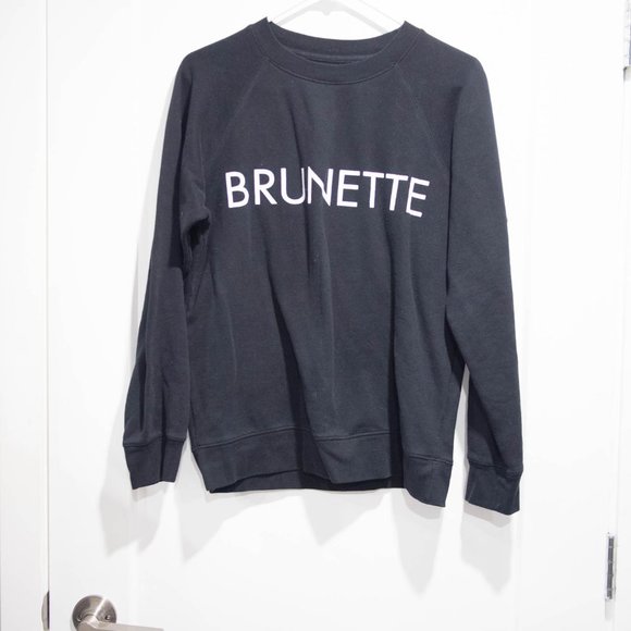 Brunette The Label Tops - Brunette The Label Black Crewneck